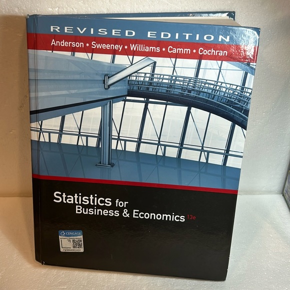 Revised edition Statistics for Business & Economics  13E Anderson, Sweeney - Picture 1 of 6